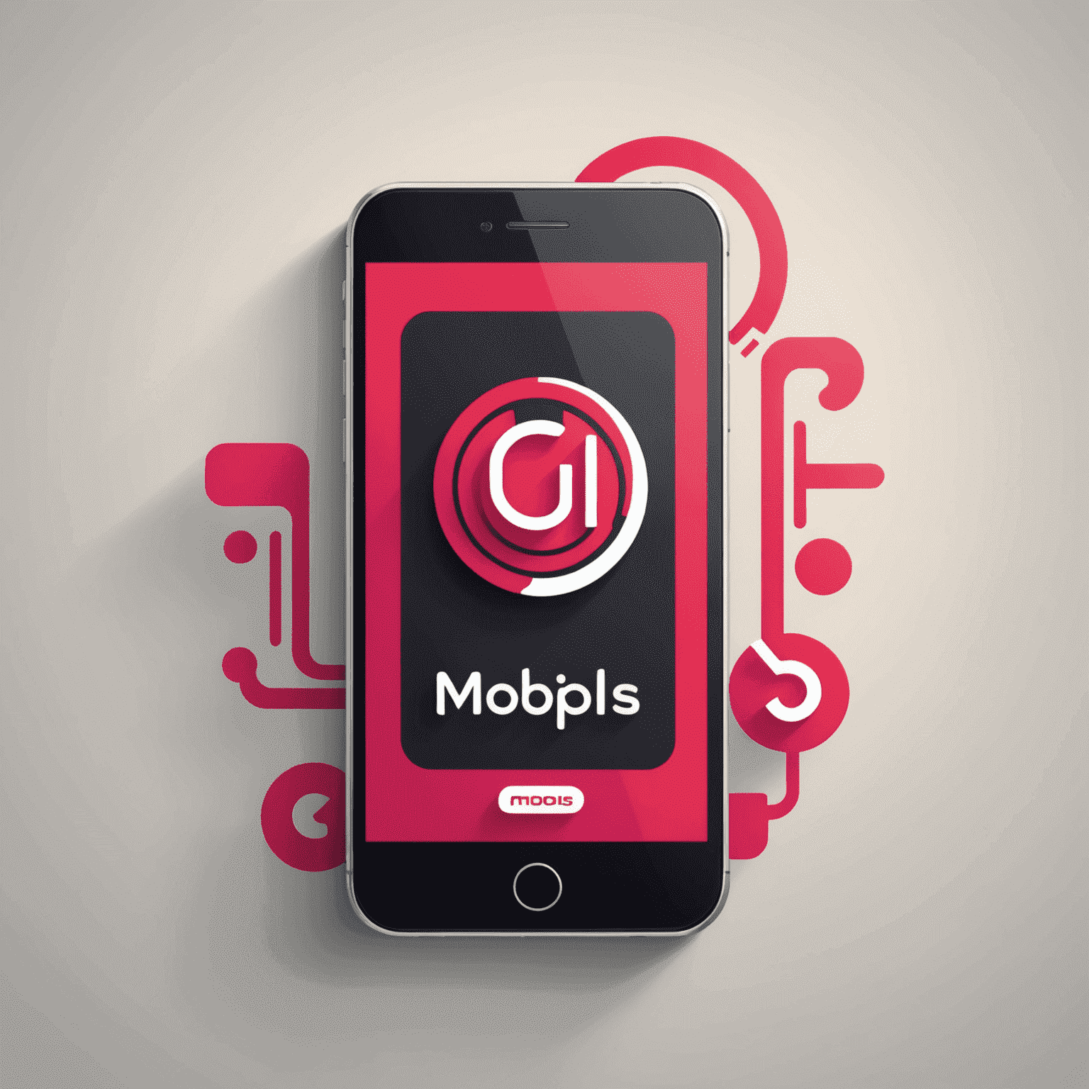 mobipols logo featuring a stylized mobile phone icon with red and pink elements, symbolizing mobile communication