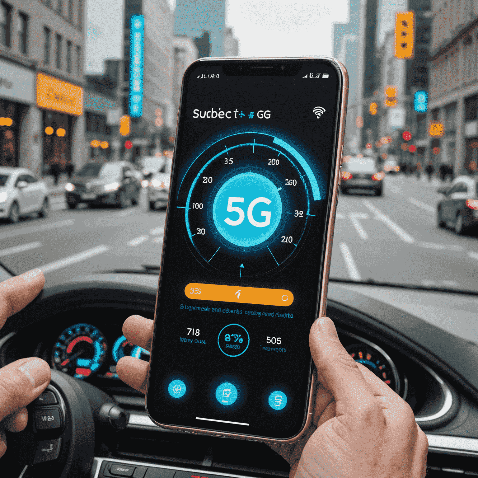 5G Boost service showing a smartphone with speed indicators and 5G symbol