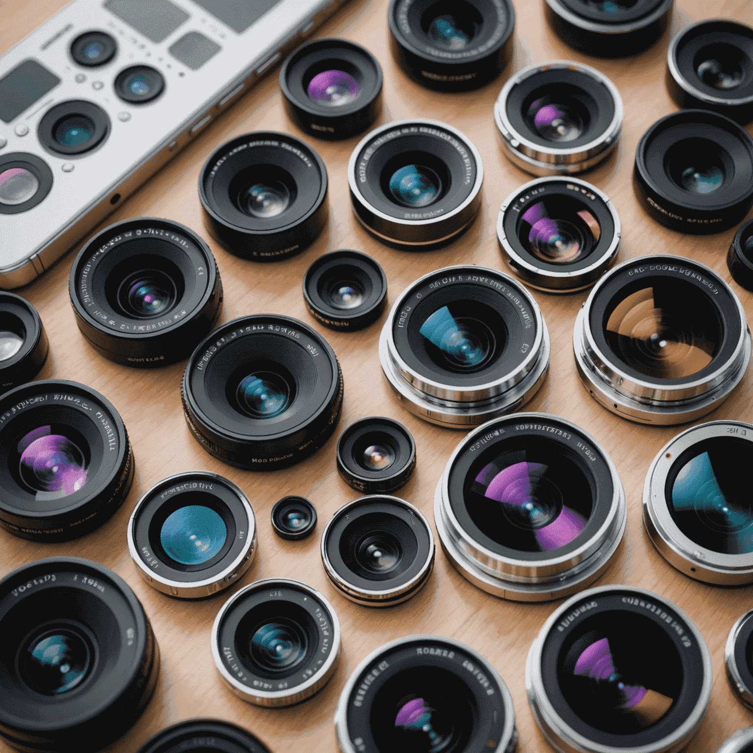 A close-up of a smartphone camera array, showcasing multiple lenses and sensors. The image emphasizes the sophisticated technology behind modern mobile photography.
