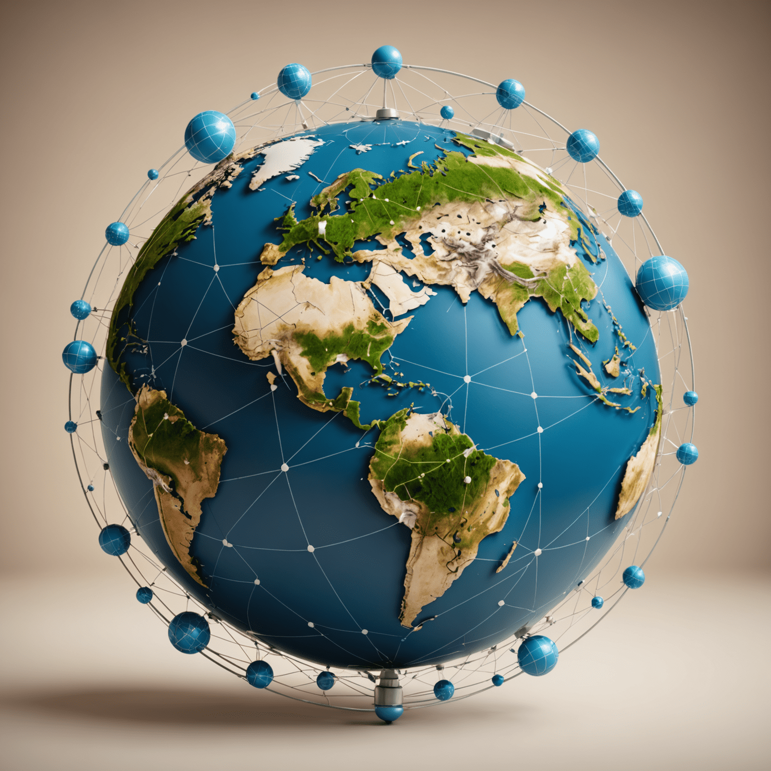 International Roaming service showing a globe with network connections