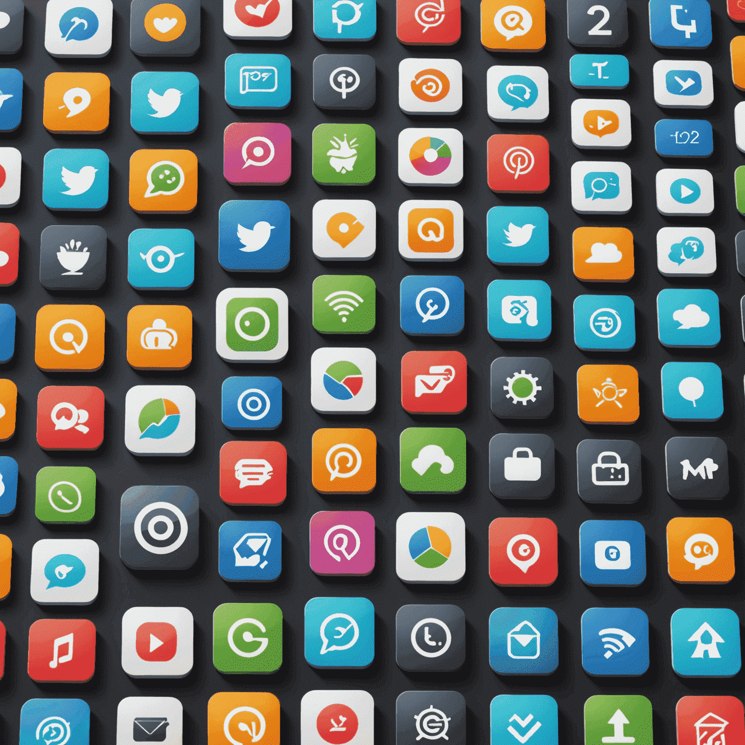Collage of trending mobile apps icons and interfaces, representing various categories and innovative features